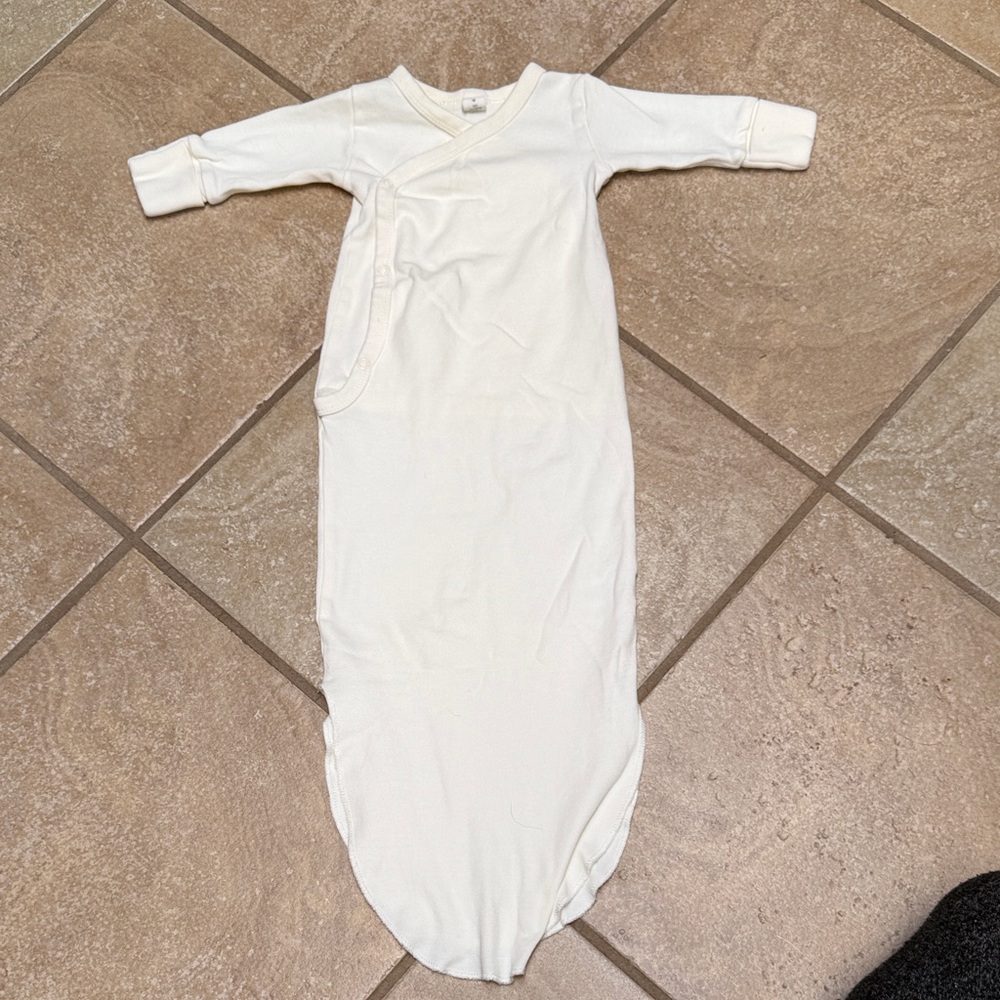 Colored Organics Cozy White snap-front tie onesie